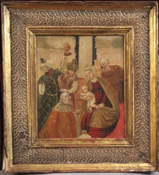 18th century Continental School The Adoration of the Three Kings, 9.5 x 8in.